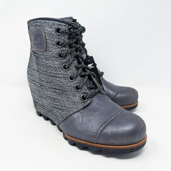 NWT Sorel Gray & Silver Joan of Arctic Wedge II PDX Bootie Women's Size 7.5 - Picture 1 of 9